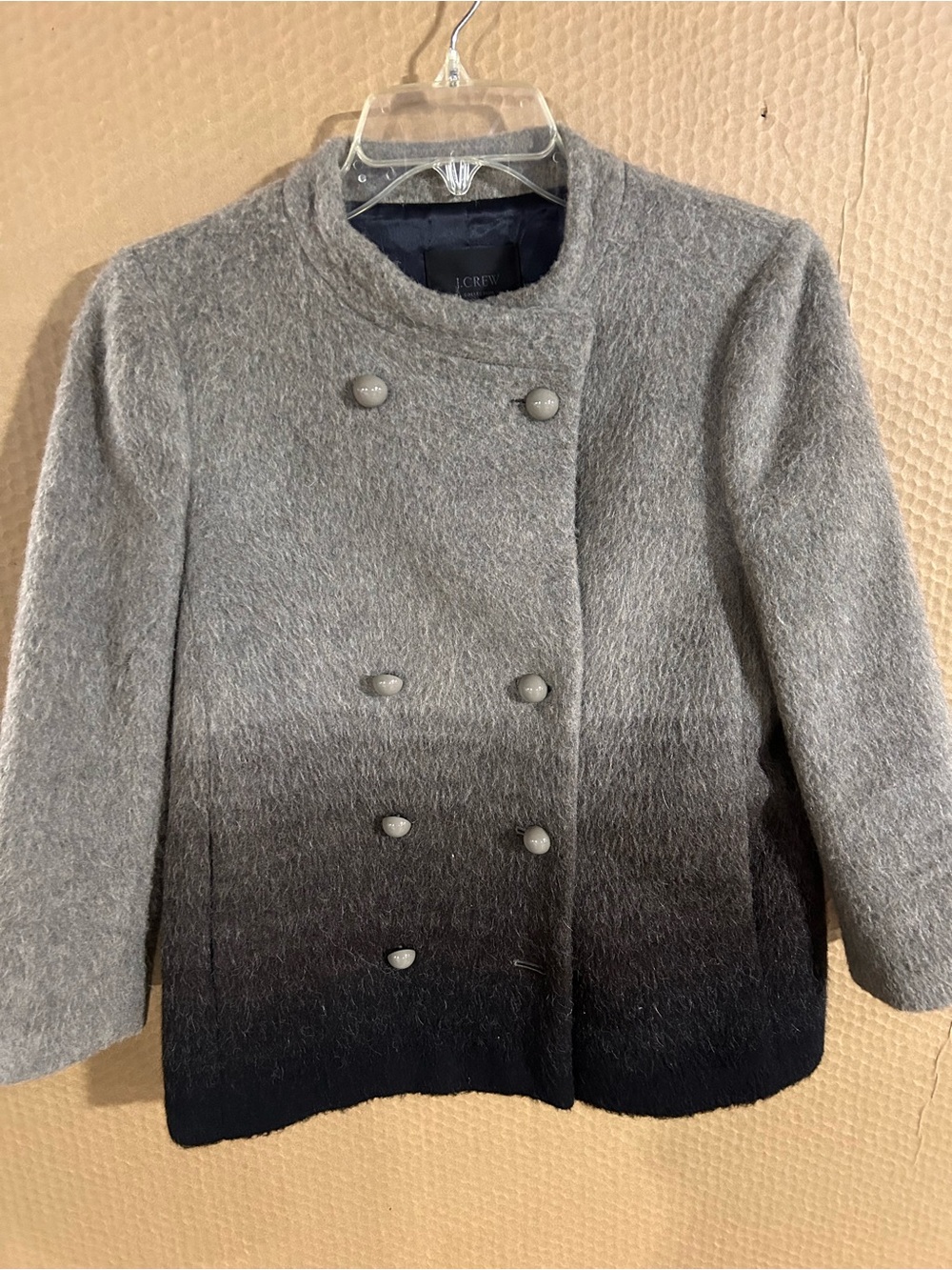 J. Crew Women's Gray to Black Ombre Double-Breasted Pea Coat